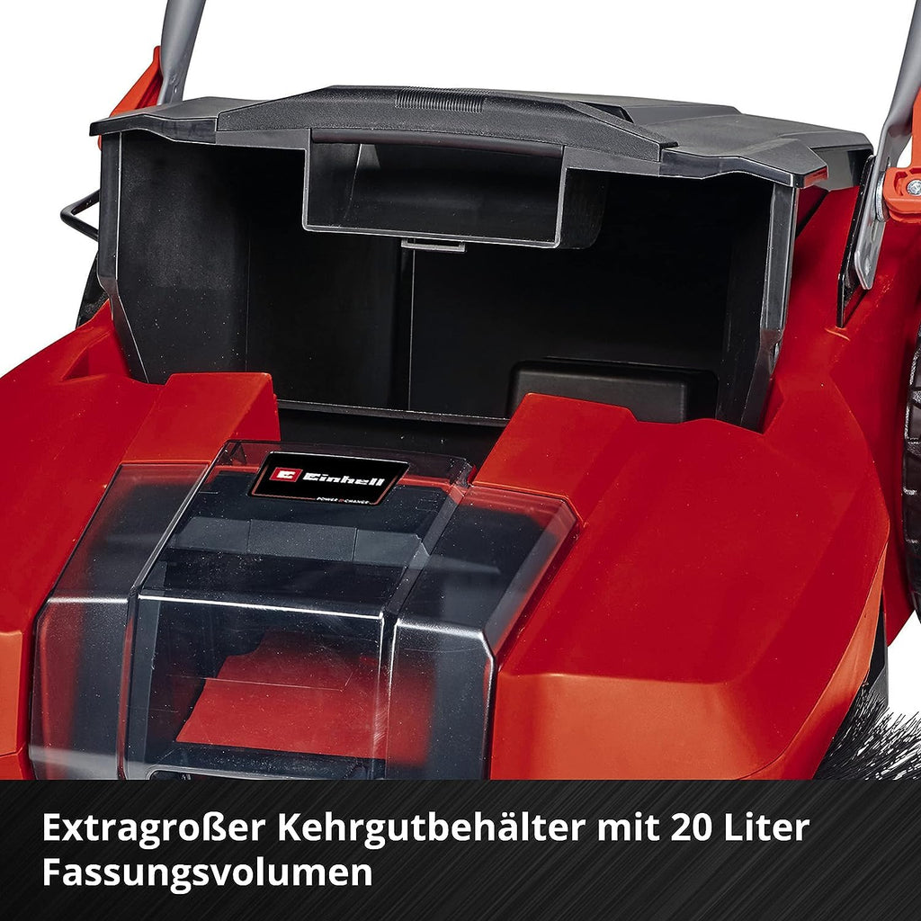 Akku-Kehrmaschine TE-SW 18/610 Li-Solo 18 V mit 61 cm Kehrbreite 20 l Schmutzbehälter verstellbarem Lenker und abnehmbarer Lippe