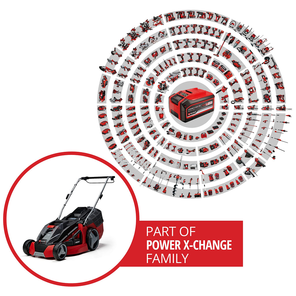 Akku-Rasenmäher GE-CM 43 Li M 36V 43 cm Schnittbreite für 600 m² Brushless Mulchfunktion 63 l Fangkorb 25-75 mm 2x 4 Ah Akku