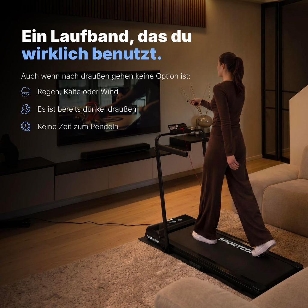 Laufband elektrisch klappbar P106FA 1–12 km/h mit 9 % Steigung LED-Display Tablet-Halterung für Gehen und Laufen