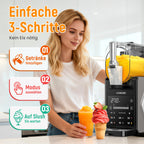 Slush Maschine 2,5 L mit 6 Programmen LED-Display Kompressor Selbstreinigung Keep Cool Funktion Modell FS306