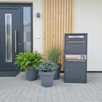 Paketbriefkasten mit großem Paketfach Bispo 2 112,9 x 50,3 x 37,4 cm Stahl abschließbar DIN C4 Einwurf 2 Schlüssel