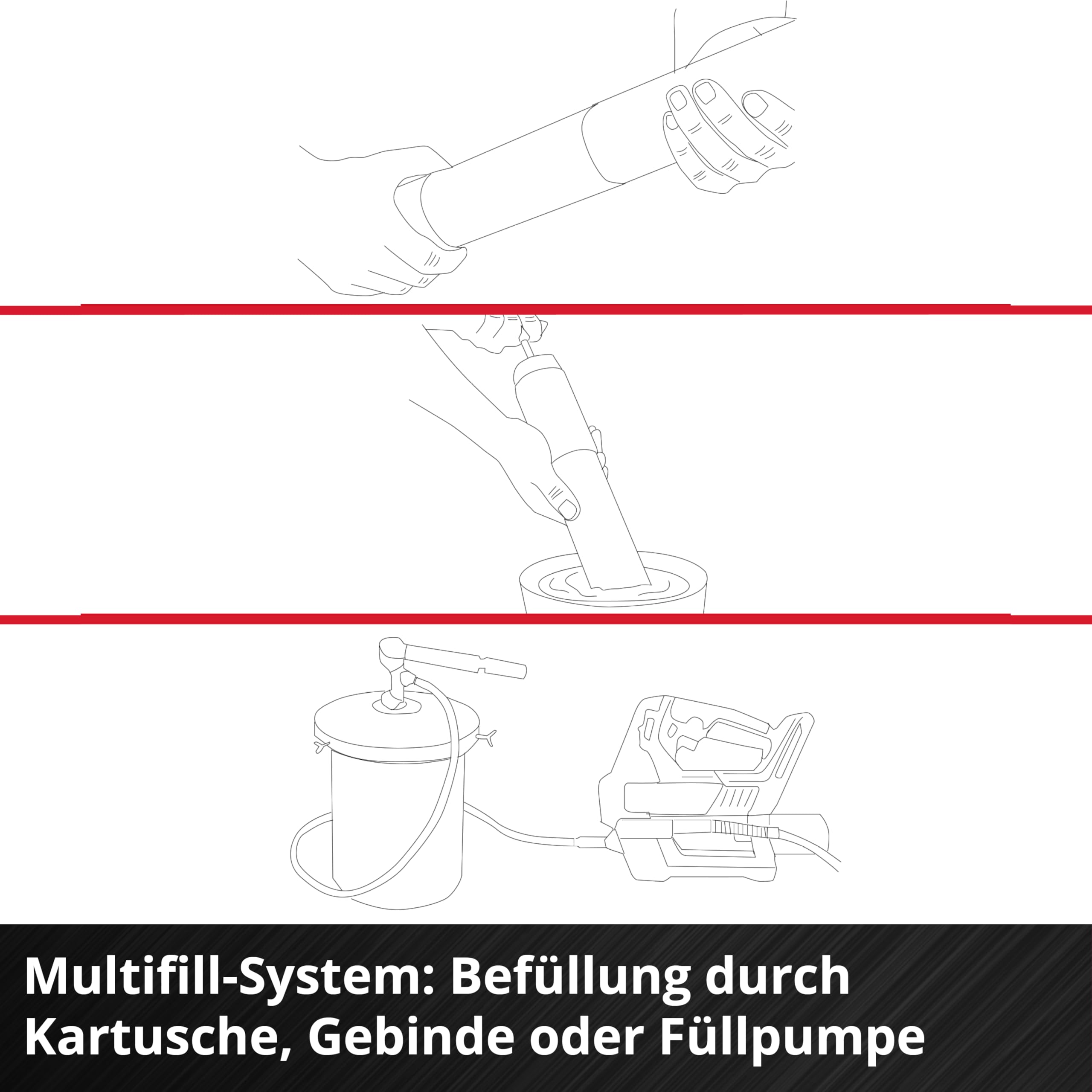 Akku Fettpresse TP-GR 18/690 Li 18 V 690 bar 295 ml/min 2 Gänge mit 120 cm Schlauch und Tragegurt ohne Akku