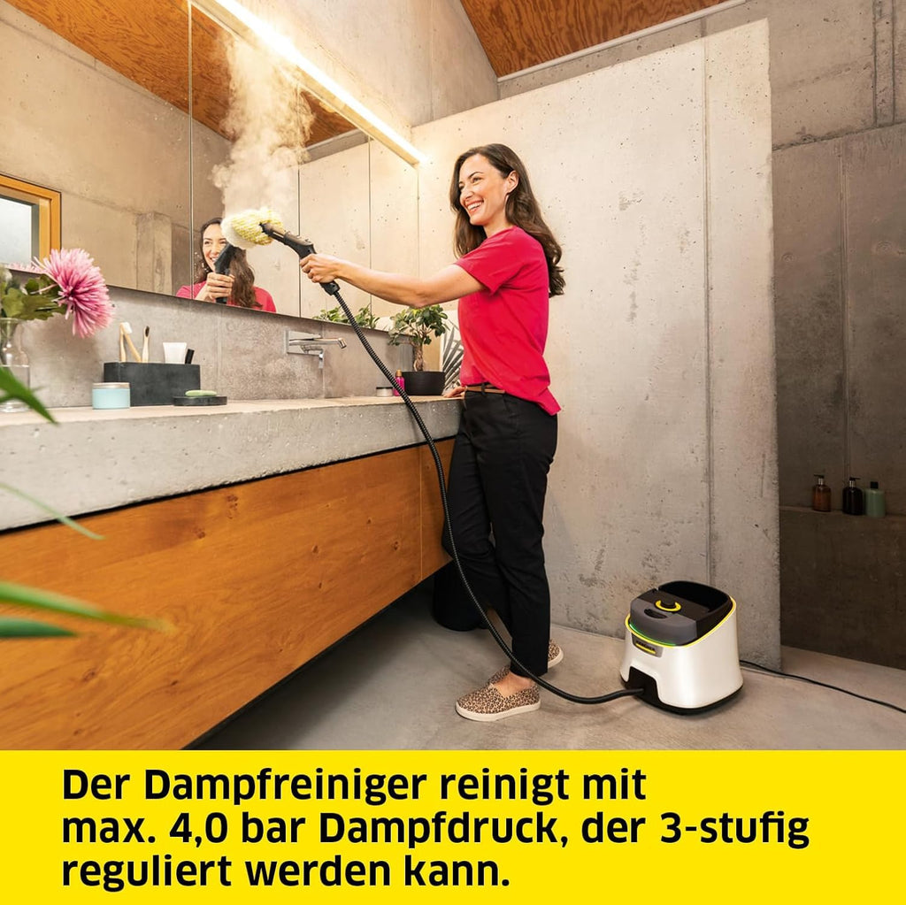 Dampfreiniger SC 4 Deluxe 4 bar 3 Min Aufheizzeit 1,8 l Tank 2200 W EasyFix Bodenreinigungsset mit Düsen