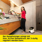 Dampfreiniger SC 4 Deluxe 4 bar 3 Min Aufheizzeit 1,8 l Tank 2200 W EasyFix Bodenreinigungsset mit Düsen