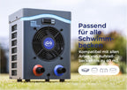 Pool Wärmepumpe Mini HPM20 Heizsystem für Aufstellpools bis 20 m³ 230V kompakte Poolheizung für Holz und Stahlrahmen Pools Grau
