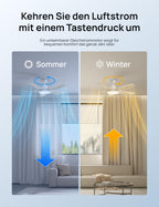 Deckenventilator mit LED Licht 132 cm dimmbar RGB Ambientlicht 54 W DC Motor App Alexa Steuerung