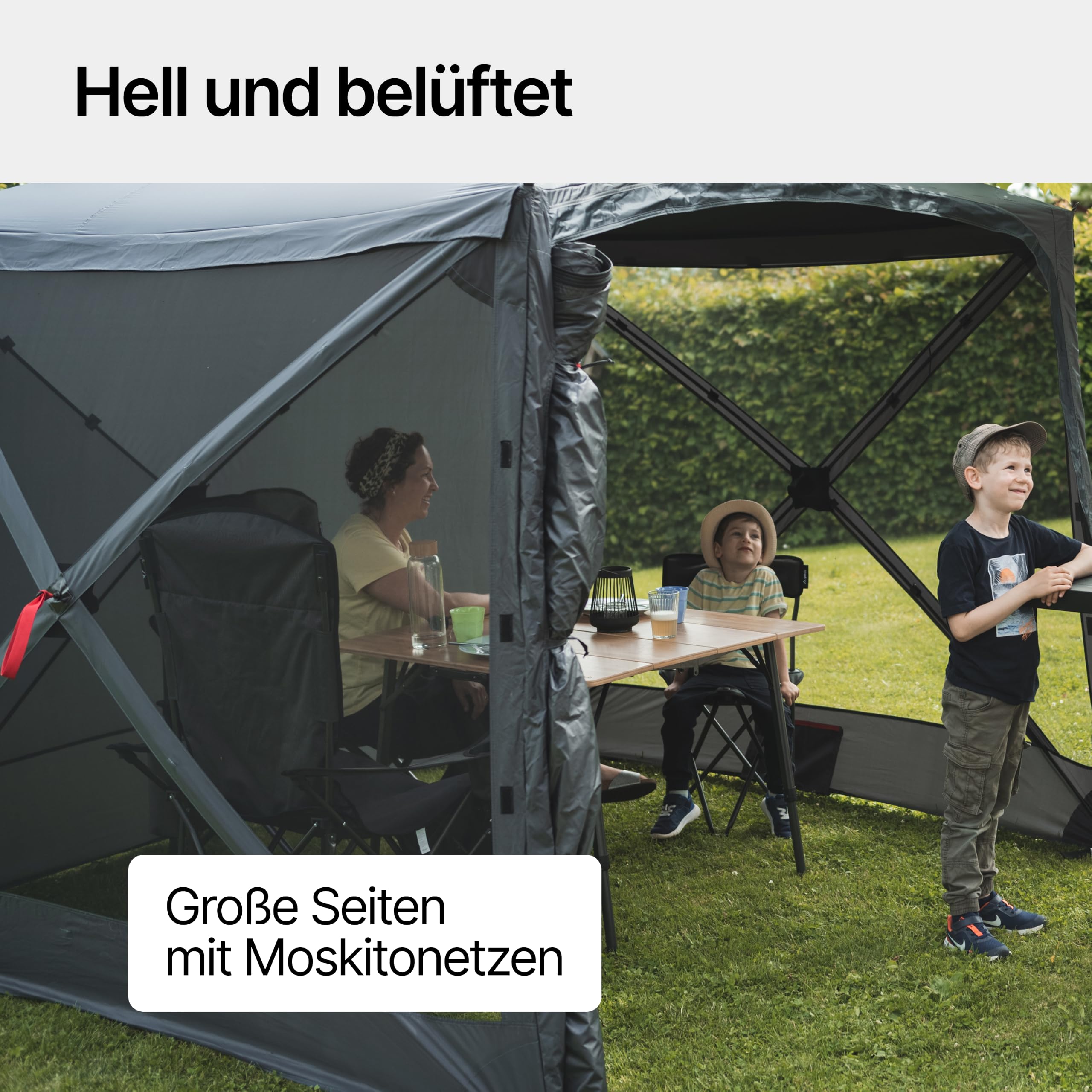 Quick Hub Square Pop Up Pavillon 2,44 x 2,44 m Camping Pavillon UV-Schutz wasserabweisend