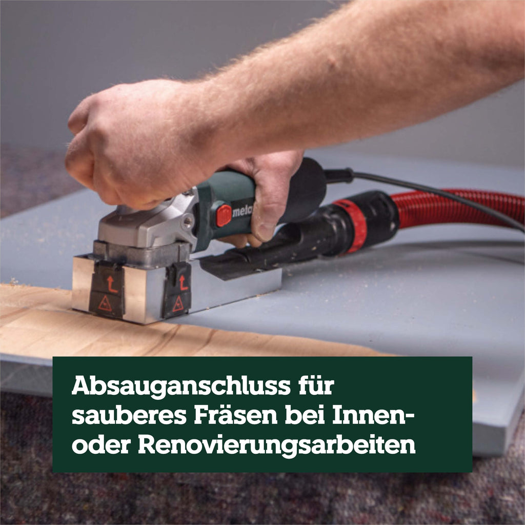 Lackfräse LF 850 S 850 W mit stufenloser Frästiefe 4 Hartmetall-Wendemessern und metaBOX 145