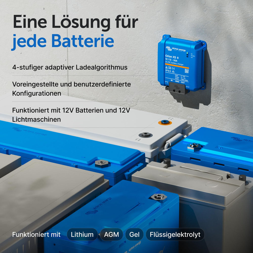 DC-DC Batterieladegerät Orion XS Smart 12/12 50A 700W mit konfigurierbarem Ladestrom und IP65 Schutz
