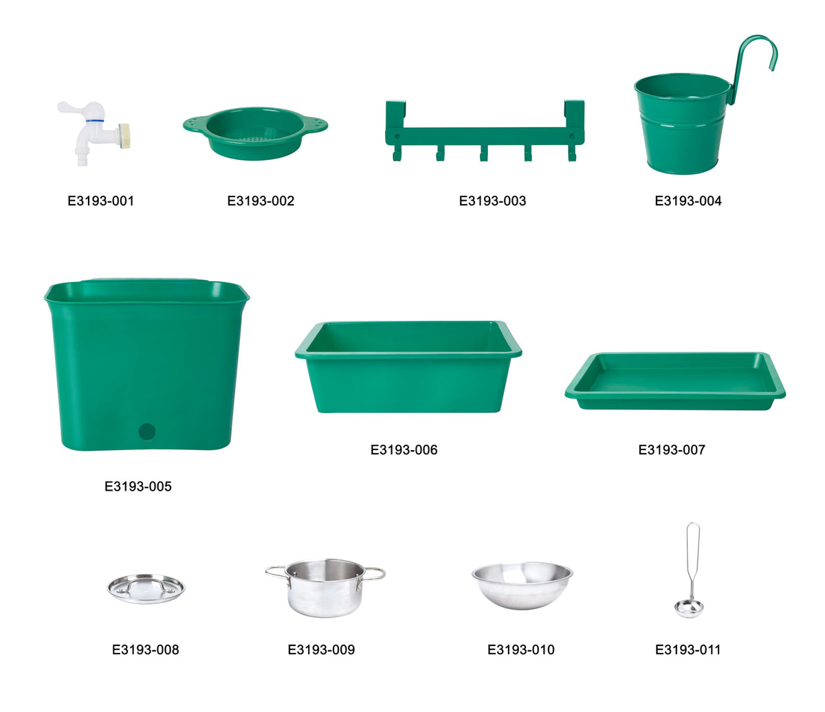 Outdoor Spielküche E3193 aus Kiefernholz für Kinder ab 3 Jahren mit Herd Backofen Spüle Wassertank und Küchenzubehör