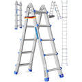 Aluminium Mehrzweckleiter 20 Sprossen 520 cm 150 kg ausziehbar Gelenkleiter Stehleiter Anlegeleiter