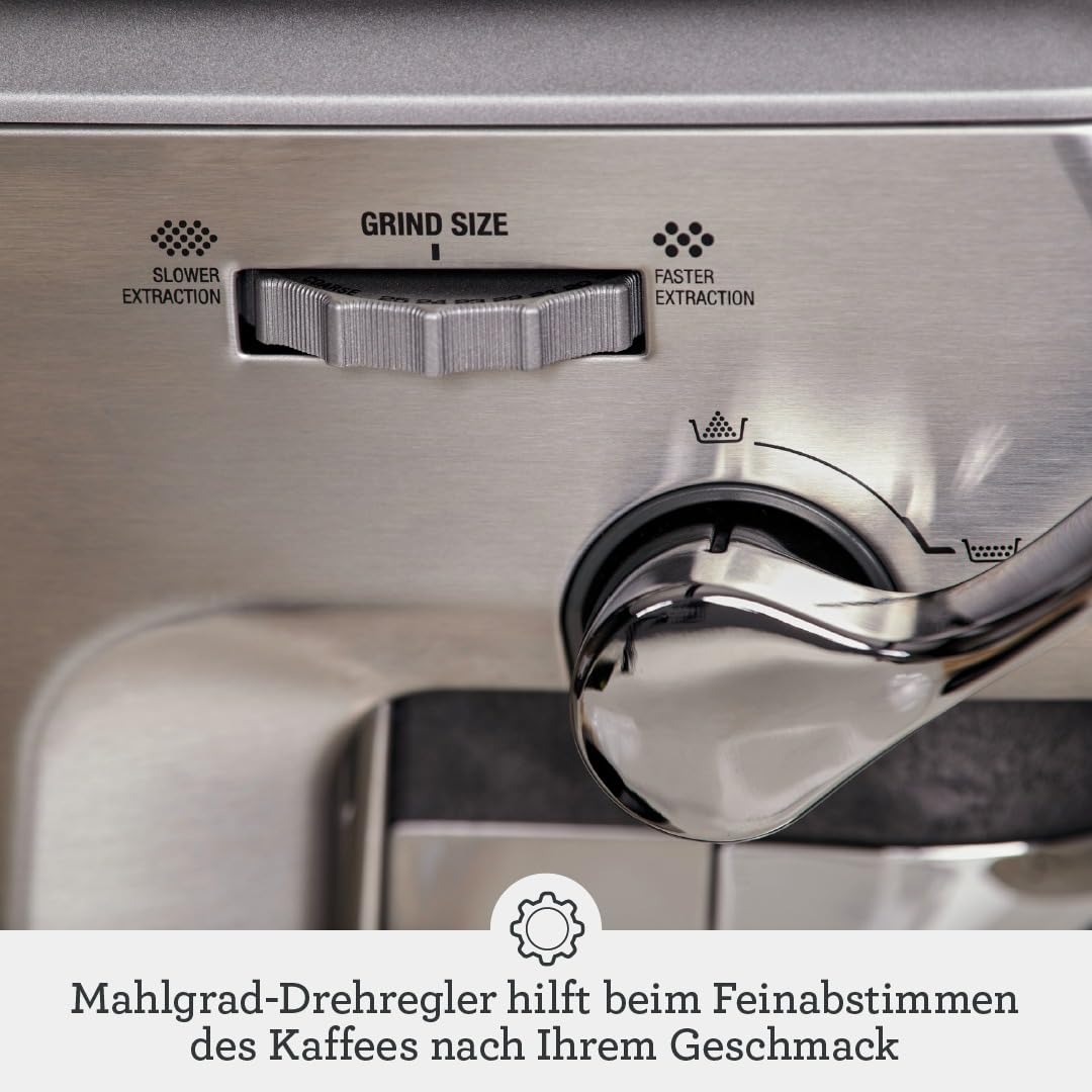 Espressomaschine Barista Express Impress SES876BSS4EEU1 25 Mahlgradeinstellungen Kegelmahlwerk Milchaufschäumer 1850 W