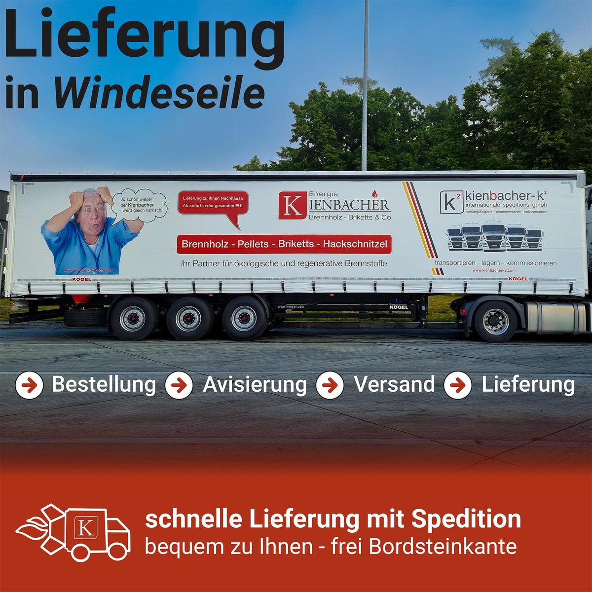 Nestro Hartholzbriketts aus Buche und Eiche 960 kg Palette 70–90 mm Durchmesser 25–30 cm Länge 5,2 kWh/kg