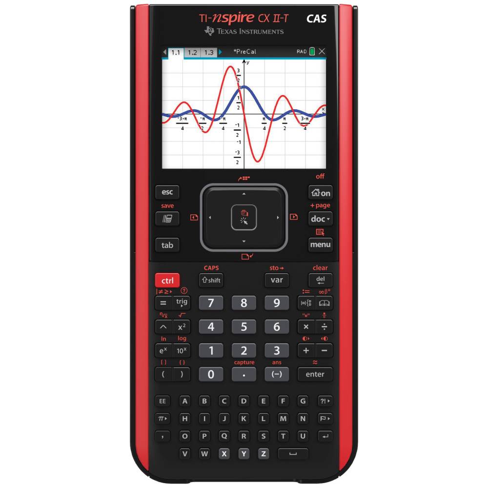 Grafikrechner TI-Nspire CX II-T CAS mit Farbdisplay 3D-Anzeige 90 MB Speicher und wiederaufladbarem Akku