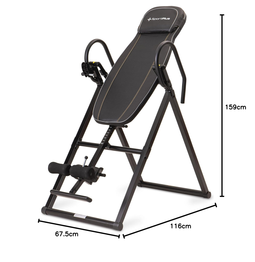 Klappbare Inversionsbank SP-INV-1100-B mit 4 Inversionswinkeln bis 90° und 135 kg Belastbarkeit Schwarz