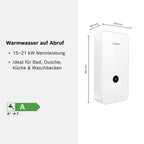Durchlauferhitzer Tronic Line 15 18 21 kW LED-Display druckfest internetfähig solarfähig Energieklasse A