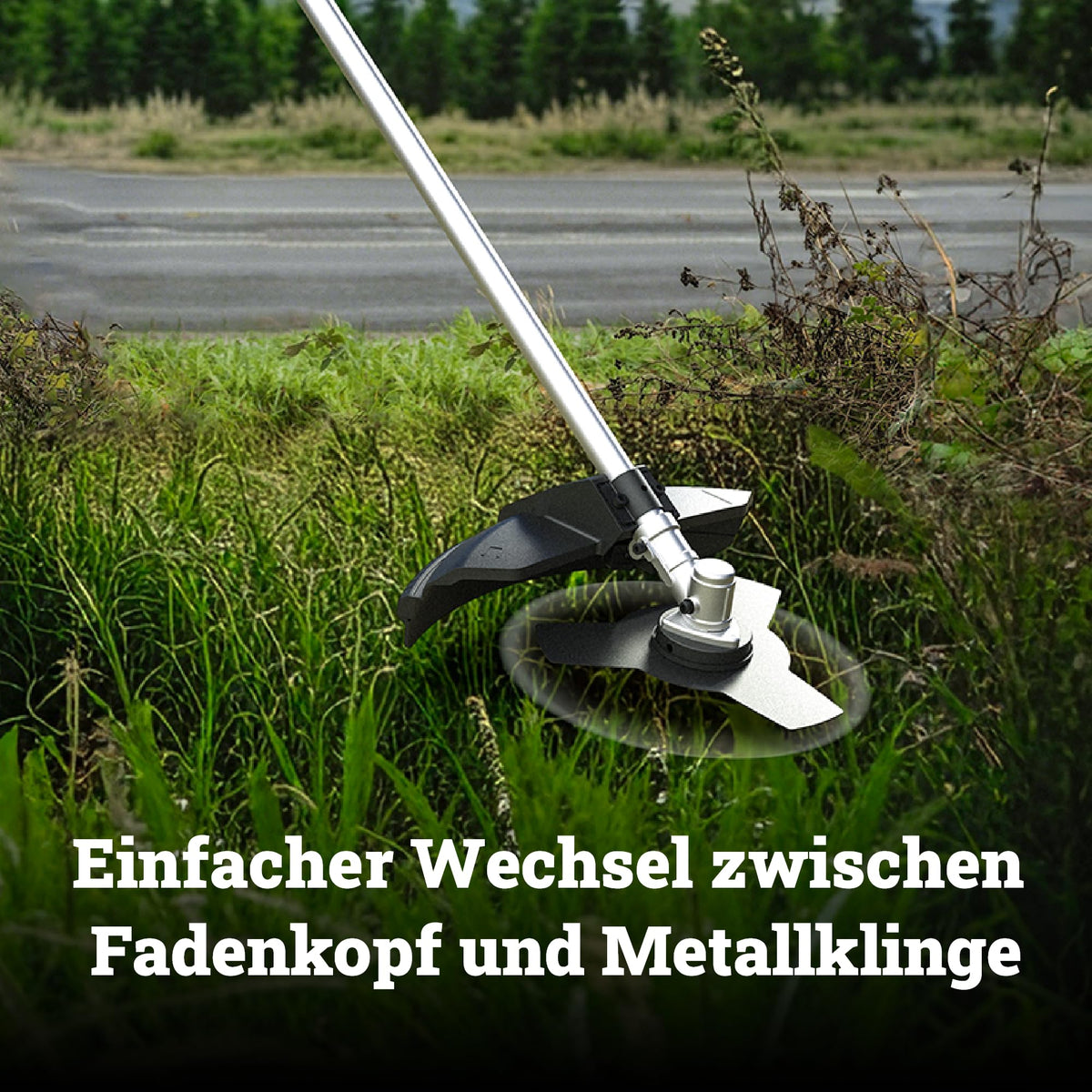 Akku-Sense WG084E.9 40V 38 cm Schnittbreite 25,5 cm Messerdurchmesser Zweihandgriff Doppelfaden-System ohne Akku