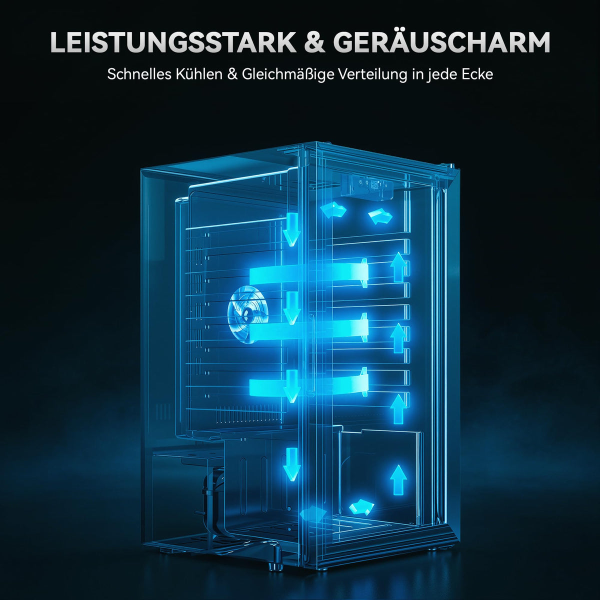 Getränkekühlschrank YC-86 86 Liter mit 4 Ablagen Glasfront LED-Beleuchtung und digitaler Temperaturregelung