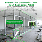 Kreuzlinienlaser 360° mit motorisierter Basis Fernbedienung automatischer Ausrichtung ±2 mm Präzision Pulsmodus 5200 mAh Akku
