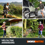 Hydroshot Akku-Hochdruckreiniger WG633E.1 20V 56 Bar 220 l/h 6 m Schlauch 5-in-1-Düse mit 4,0 Ah Akku Ladegerät