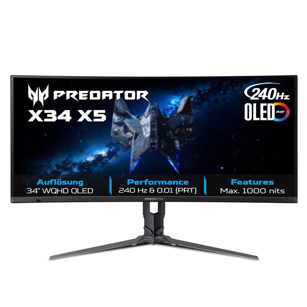 X34X5 Gaming Monitor 34 Zoll QD-OLED Curved UWQHD 3440 x 1440 240 Hz 0,01 ms USB-C 90W USB-Hub