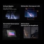 Smart-Teleskop Seestar S30 Pro für Astrofotografie 30 mm Objektiv 4K-Dual-Kamera Auto-Tracking GoTo App-Steuerung