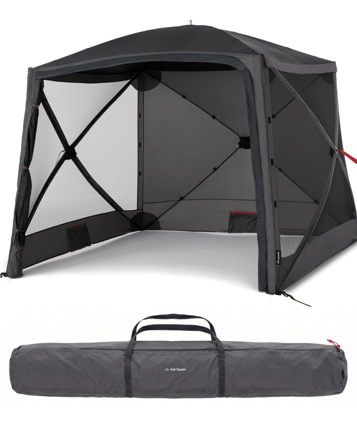 Quick Hub Square Pop Up Pavillon 2,44 x 2,44 m Camping Pavillon UV-Schutz wasserabweisend