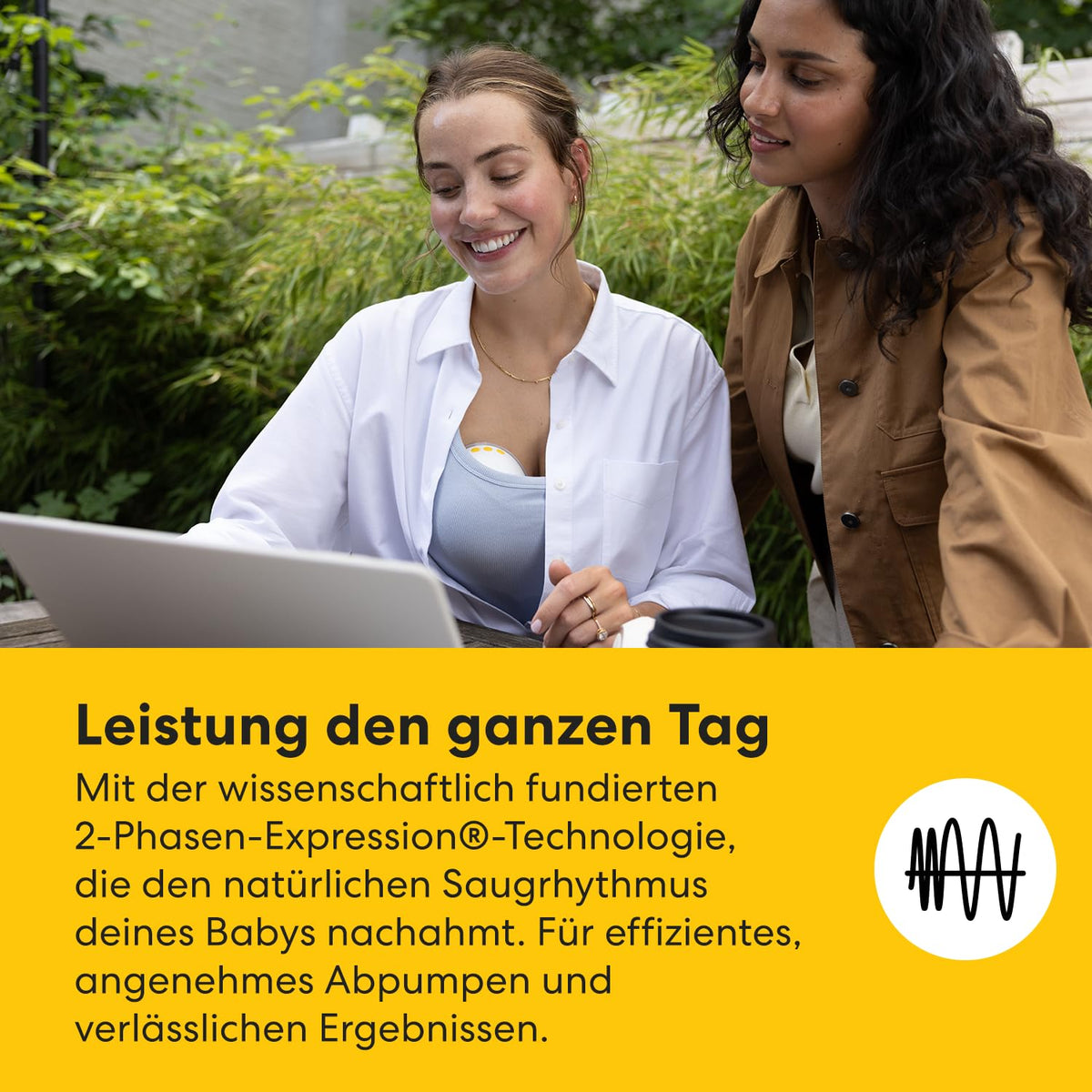 Tragbare elektrische Milchpumpe Motion InBra mit Akku 9 Saugstufen 24 mm Brusthaube 3 Silikoneinsätze Aufbewahrungstasche