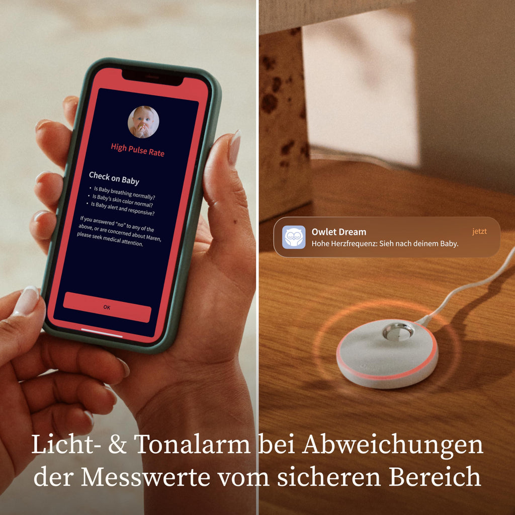 Dream Sock Babyphone mit App Schlaftracking Echtzeit-Benachrichtigungen Bluetooth WLAN 16 Stunden Akkulaufzeit