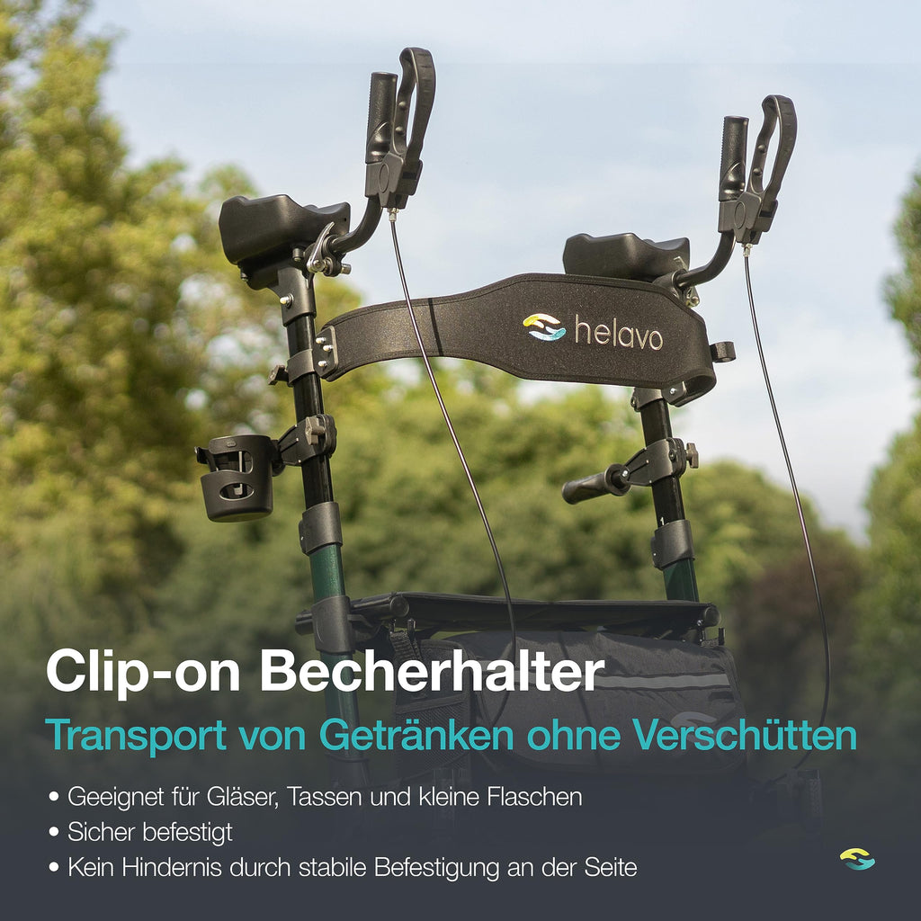 H1160 Arthritis Rollator mit Unterarmstützen Sitz und Rückenlehne Aluminium 10 Zoll Vollgummireifen höhenverstellbar bis 136 kg faltbar