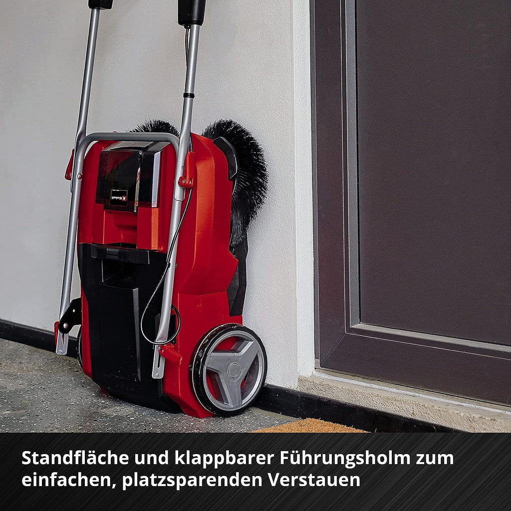 Akku-Kehrmaschine TE-SW 18/610 Li-Solo 18 V mit 61 cm Kehrbreite 20 l Schmutzbehälter verstellbarem Lenker und abnehmbarer Lippe