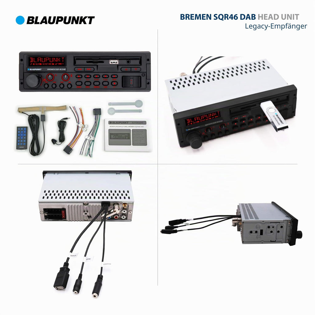 Bremen SQR 46 DAB 1-DIN Autoradio DAB+ Bluetooth USB Aux SDHC 4x50W 12V Freisprecheinrichtung