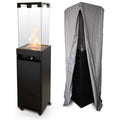 Gas-Terrassenheizer Faro 8 kW freistehend 36 x 36 x 150 cm Schwarz mit Gasregler und Schutzhülle