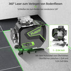 4D Kreuzlinienlaser S04CG-C 16 Linien 4x360° selbstnivellierend grüner Laser LCD Bluetooth Fernbedienung