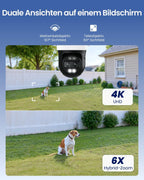 4K 8MP PTZ Überwachungskamera Outdoor TrackMix WiFi mit Wi-Fi 6 6X Hybrid-Zoom Auto-Tracking 30m Nachtsicht