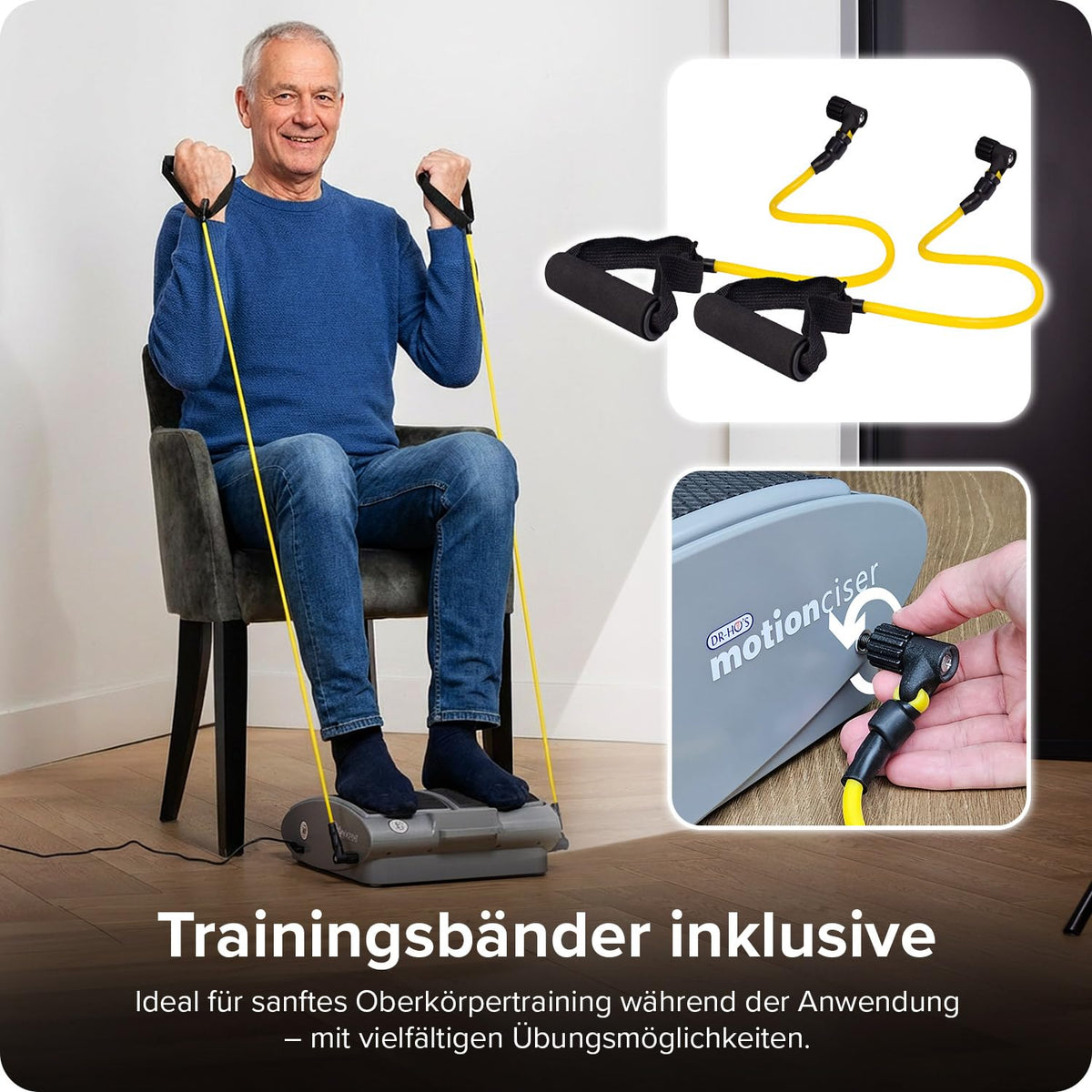 Elektrisches Fußmassagegerät MotionCiser mit Gehsimulation 10 Vibrationsstufen Infrarot-Wärme und Trainingsbändern