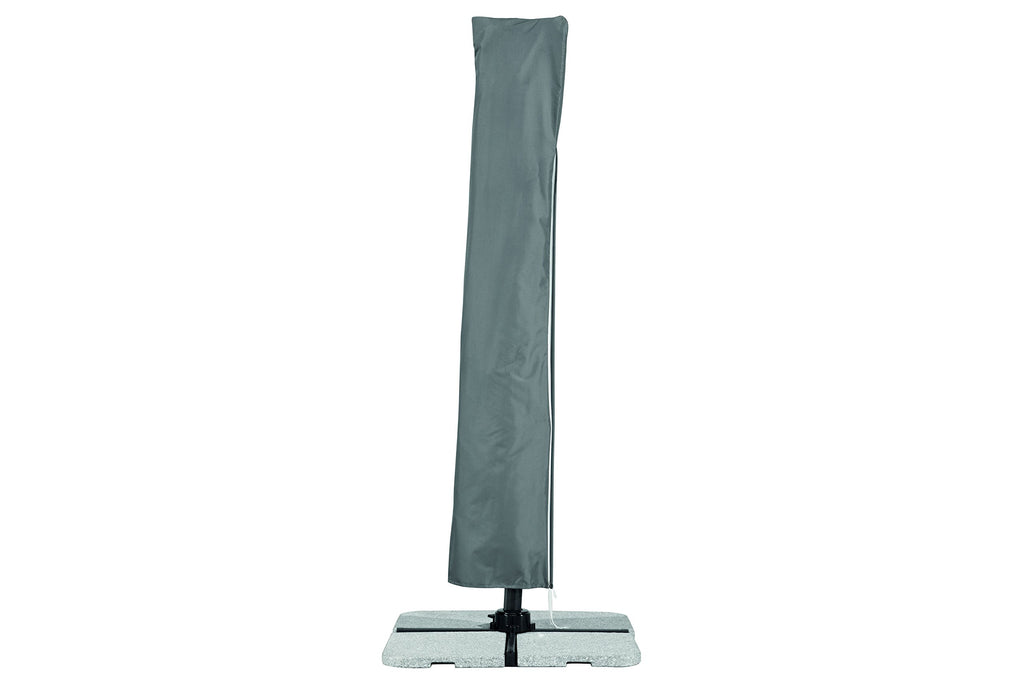 Sonnenschirm Rhodos 300 x 300 cm quadratisch mit UV-Schutz 50+ Alu-Stahl-Gestell Schutzhülle und Plattenständer