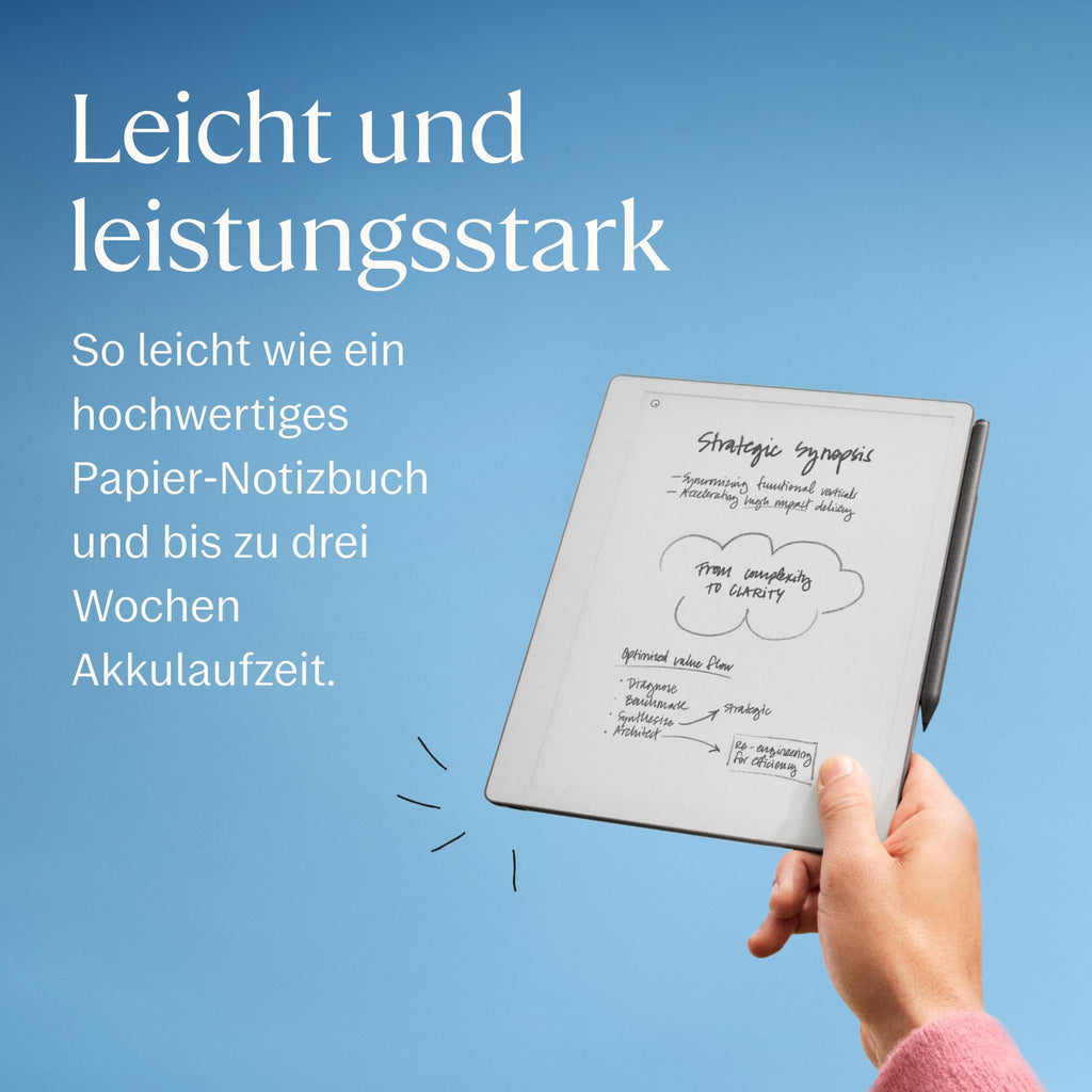 Paper Pure 10,3 Zoll E-Ink Tablet Schwarz-Weiß-Display WLAN mit Marker für Notizen Zeichnen und Dokumente