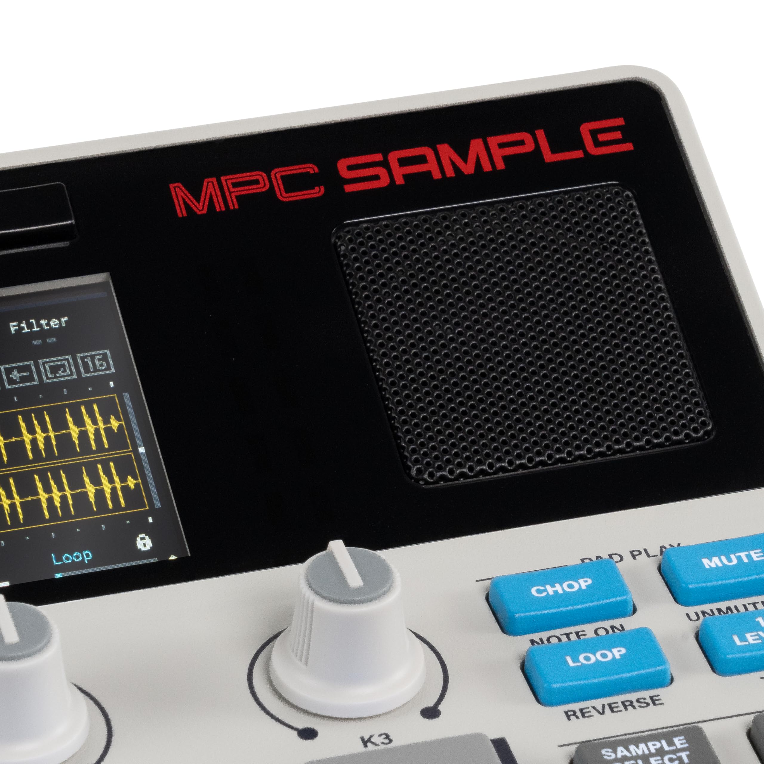 MPC Sampler MPCSAMPLE tragbar Standalone USB-C mit 16 Pads Lautsprecher Mikrofon und Akku 23,6 × 19,4 × 5 cm
