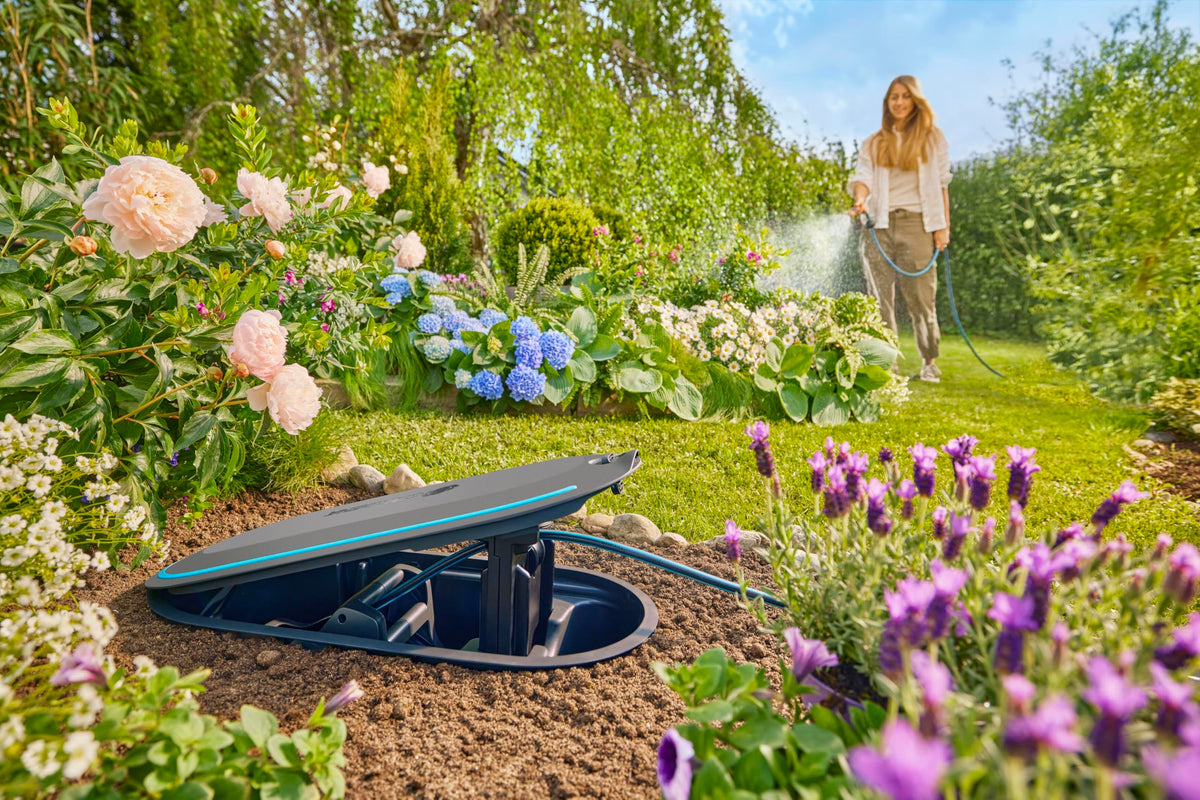 Schlauchbox 20 m Gartenschlauch unterirdische Installation automatische Aufrollfunktion Schlauchführung wetterfest 11 mm 18650