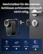 Smart Lock Ultra Vision Pro Combo mit 3D-Gesichts- und Handvenenerkennung WLAN App Steuerung Matter HomeKit