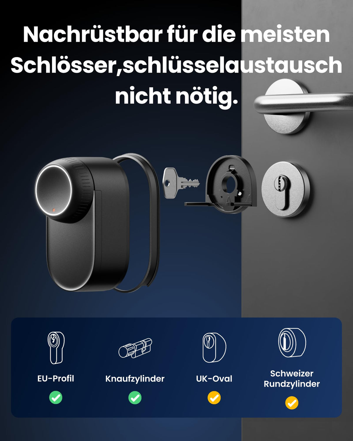 Smart Lock Ultra Vision Pro Combo mit 3D-Gesichts- und Handvenenerkennung WLAN App Steuerung Matter HomeKit