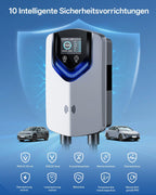 Wallbox 11 kW Typ 2 400 V 16 A 3-phasig 8 m Ladekabel App RFID RCD 30 mA AC 6 mA DC IP65 für BEV PHEV
