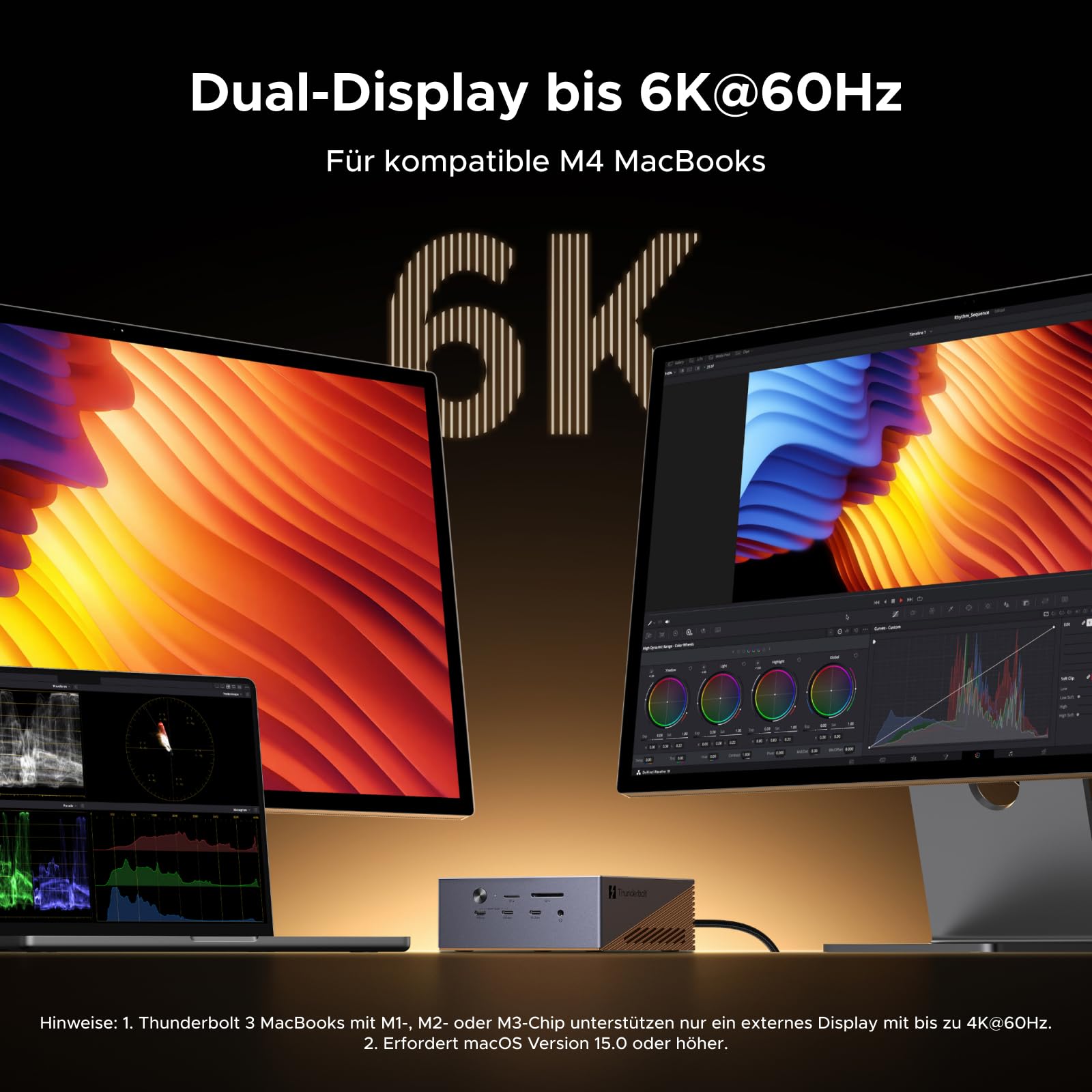 Thunderbolt 5 Dock 17-in-1 mit M.2 NVMe SSD Gehäuse bis 8TB 120Gbps Single 8K Dual 6K 140W PD 2.5GbE Ethernet