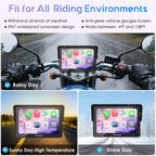 Motorrad CarPlay Display W502T Pro 5 Zoll Wireless Apple CarPlay Android Auto TPMS Dual Bluetooth GPS wasserdicht