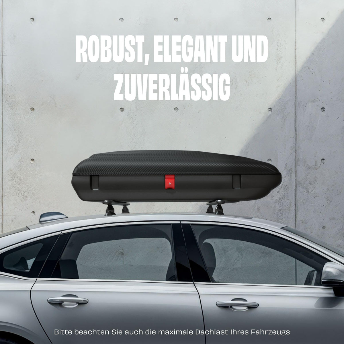 Dachbox VDP-BA320 320 Liter Carbonlook mit Zentralverriegelung 132 x 77,8 x 34,5 cm