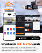 2K Dashcam N2X Dualkamera 2.5K 60FPS vorne und 1080P innen STARVIS 2 HDR 5GHz WLAN GPS Nachtsicht Sprachsteuerung