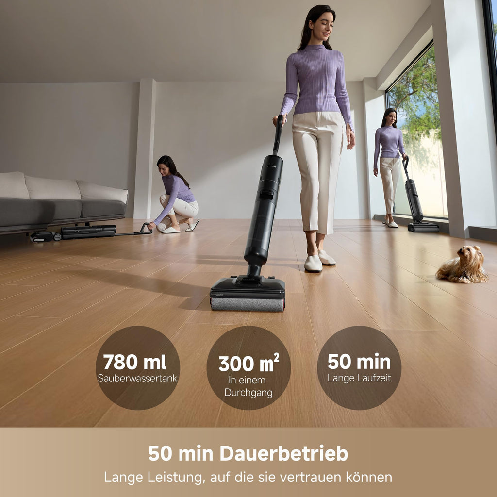 Nass- und Trockensauger H12 Pro FlexReach 18000 Pa 50 Min Laufzeit 27 V 780 ml 180° flaches Design 90 °C Selbstreinigung beidseitige Kantenreinigung