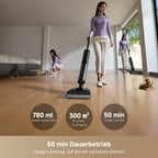 Nass- und Trockensauger H12 Pro FlexReach 18000 Pa 50 Min Laufzeit 27 V 780 ml 180° flaches Design 90 °C Selbstreinigung beidseitige Kantenreinigung