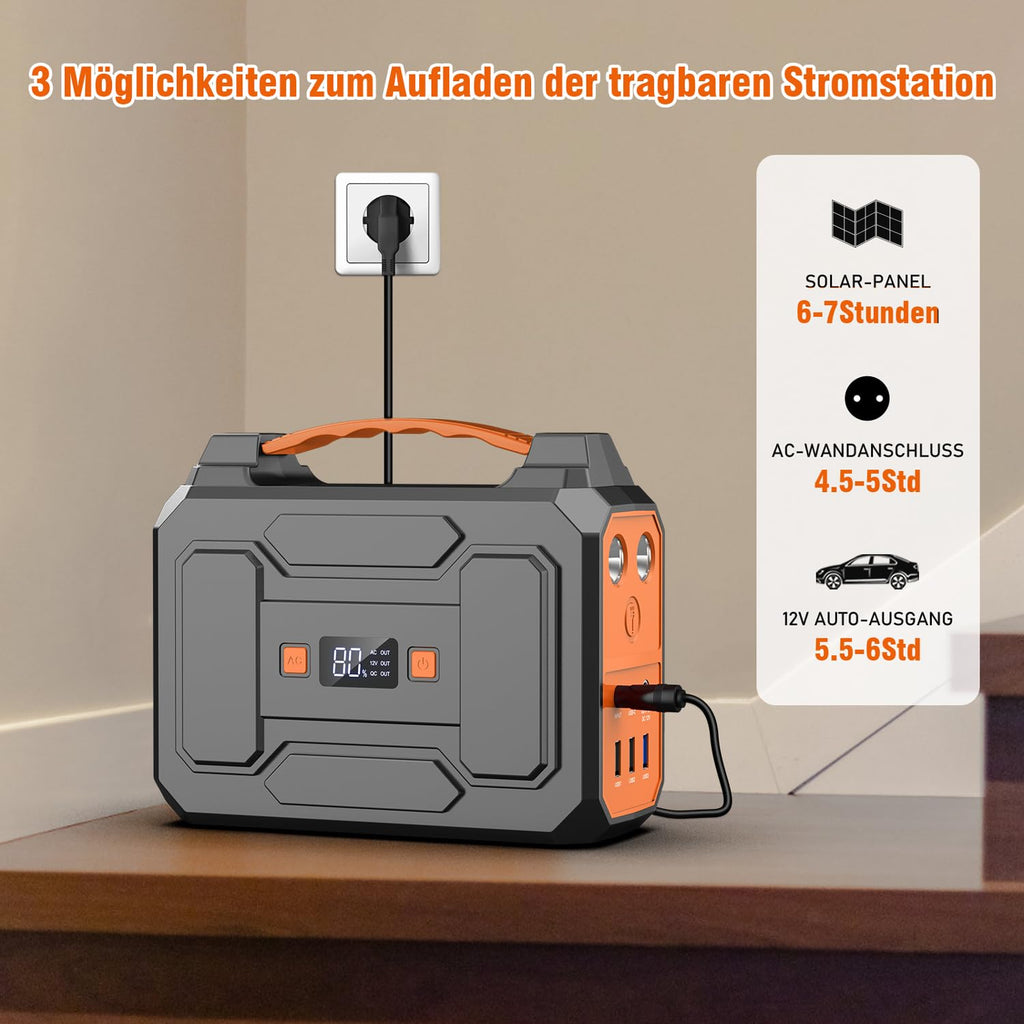 Tragbare Powerstation R100 99 Wh mit 100 W AC Ausgang 18 W USB-C und 40 W faltbarem Solarpanel